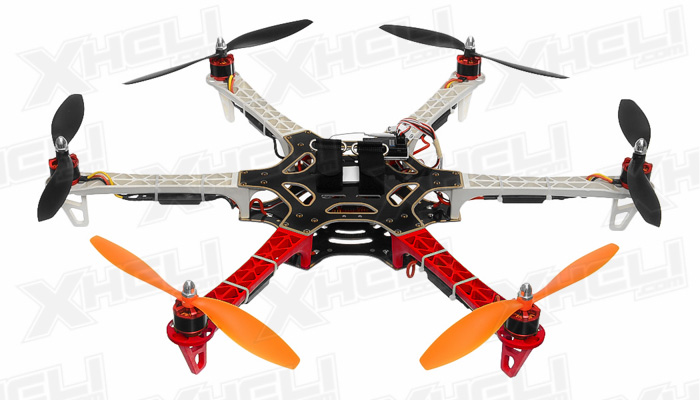 AeroSky 550 RC 6 Channel Hexacopter Almost Ready to Fly (Red)