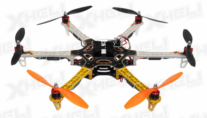AeroSky 550 RC 6 Channel Hexacopter Ready to Fly 2.4 G  (Yellow)